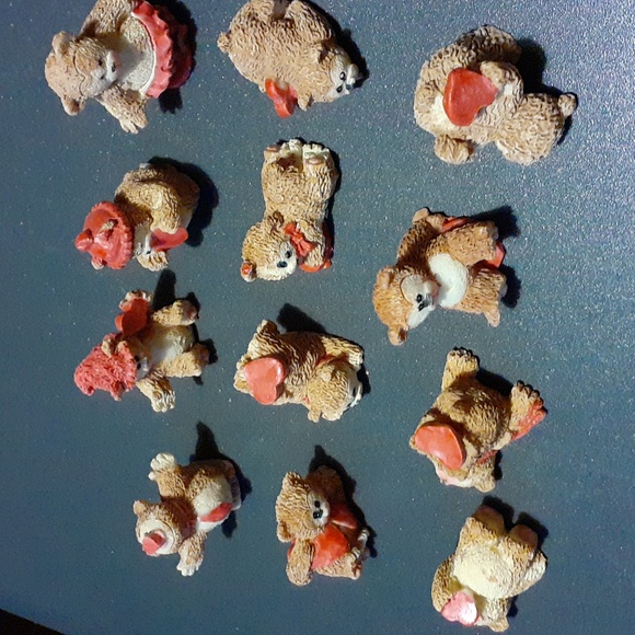 Set of 12 Valentine miniature tiny bears - Picture 3 of 5
